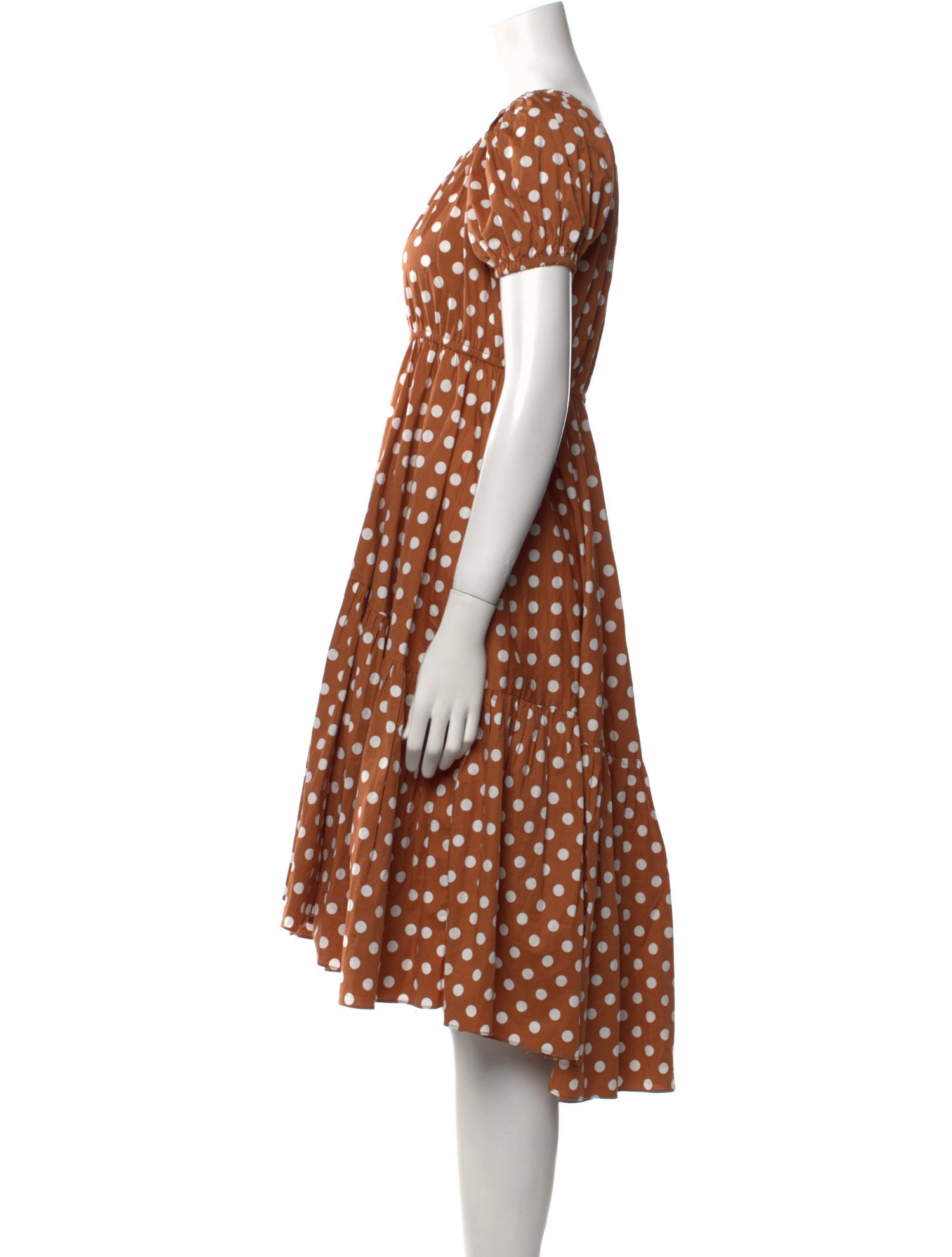 Caroline Constas Polka Dot Print Knee-Length Dress